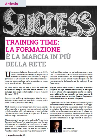 Training time: la formazione e’ la marcia in piu’ della rete