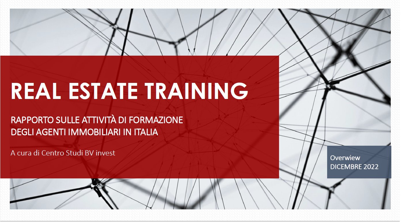 Rapporto sulle attivita’ formative degli agenti immobiliari in italia